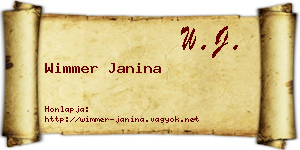 Wimmer Janina névjegykártya